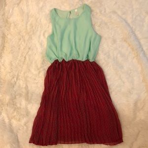 ModCloth Cocolove Pleated Skirt Twofer Dress Mint